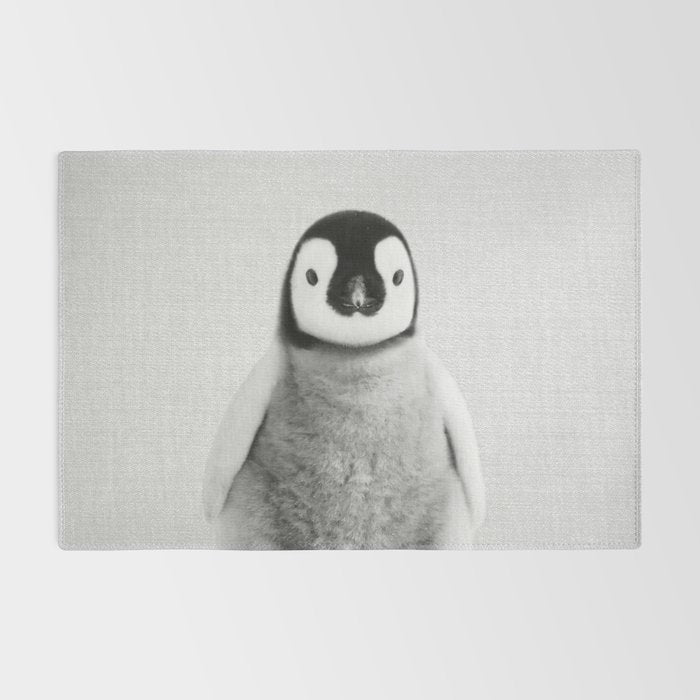 Baby Penguin - Black & White Rug Gallery Image 2