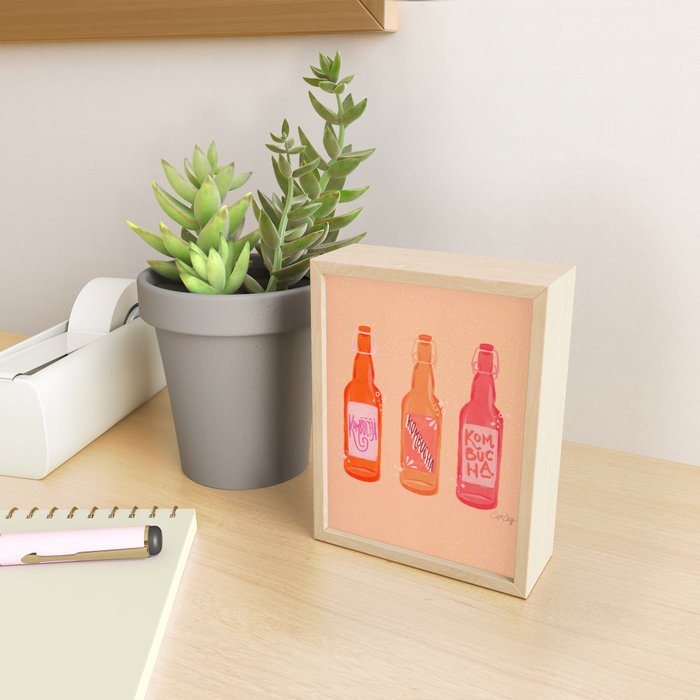 Kombucha Bottles - Pink Mini Art Print Gallery Image 2