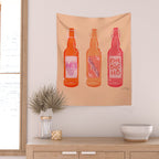 Kombucha Bottles - Pink Wall Tapestry Gallery Image 2