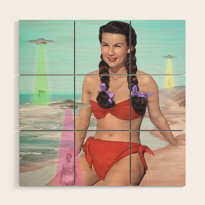 Abductions on the Beach Wood Wall Art Gallery Image 1