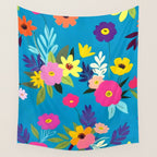 Indigo Blossom Wall Tapestry Gallery Image 4