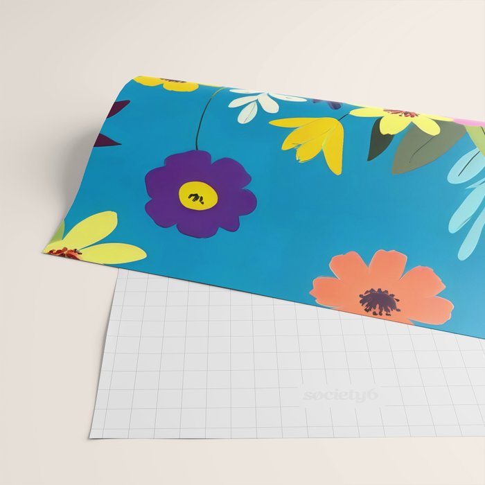Indigo Blossom Wrapping Paper Gallery Image 2