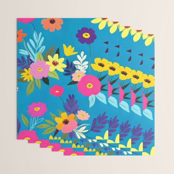 Indigo Blossom Wrapping Paper Gallery Image 3
