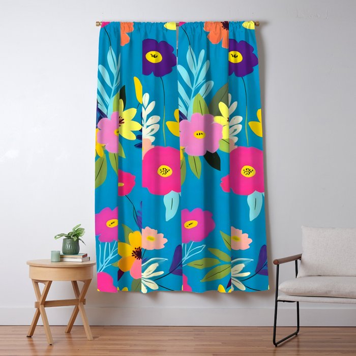 Indigo Blossom Window Curtain Gallery Image 5