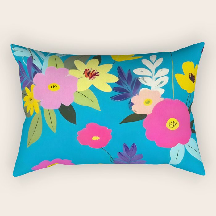 Indigo Blossom Rectangular Pillow Gallery Image 2