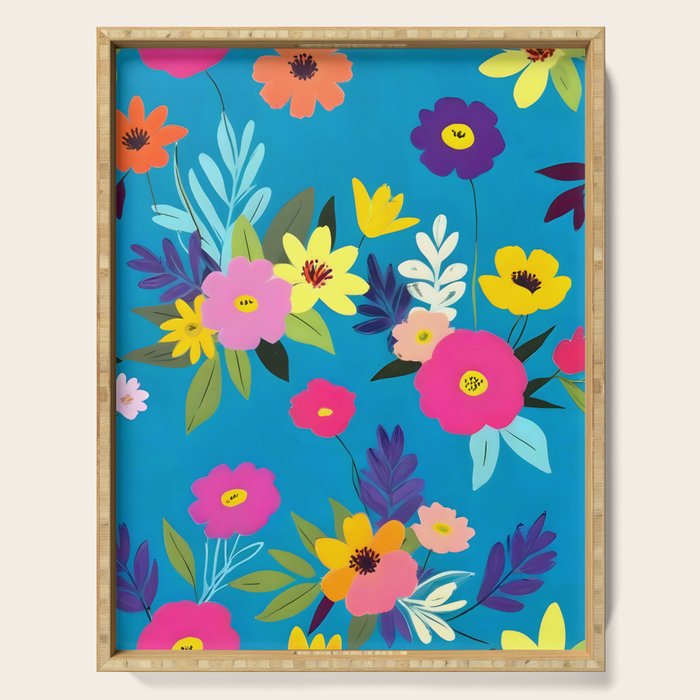 Indigo Blossom Serving Tray Gallery Image 1