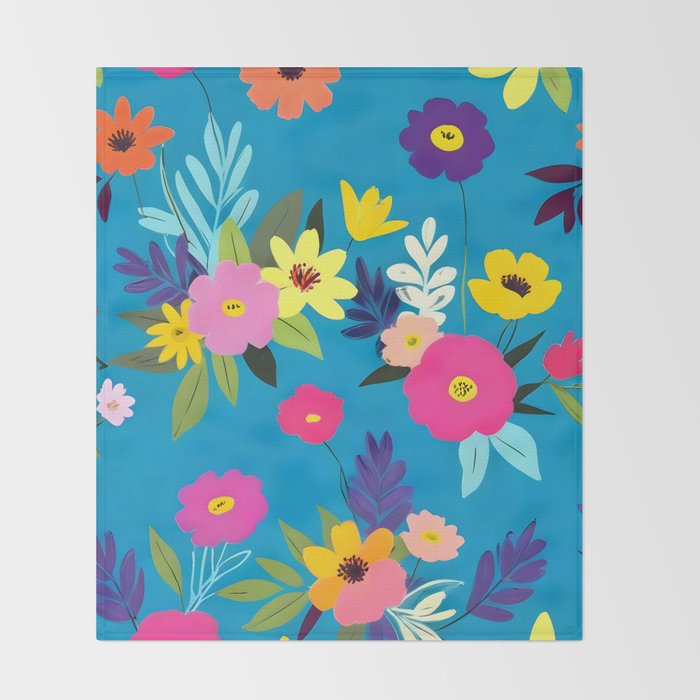 Indigo Blossom Throw Blanket Gallery Image 2