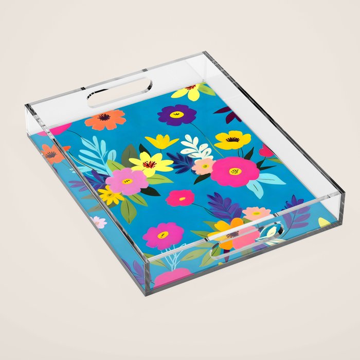 Indigo Blossom Acrylic Tray Gallery Image 1