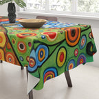 Colorful Flowers in a Green Vase Tablecloth Gallery Image 3