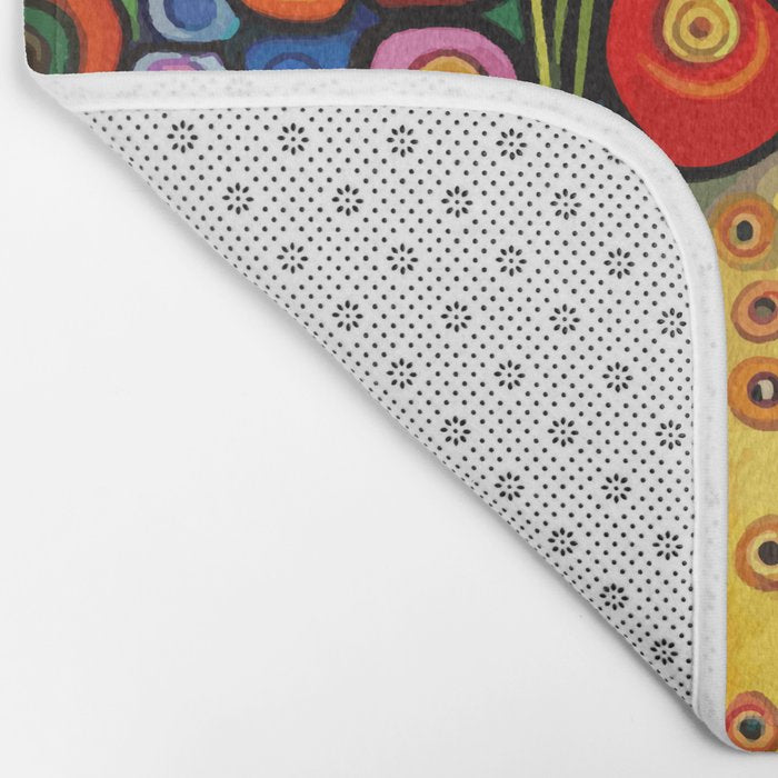 Colorful Flowers in a Green Vase Bath Mat Gallery Image 2