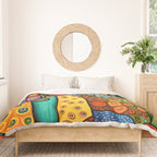 Colorful Flowers in a Green Vase Duvet Cover Gallery Image 3