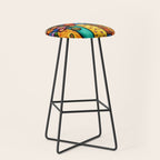 Colorful Flowers in a Green Vase Stool Gallery Image 1