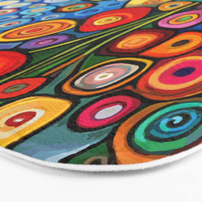 Colorful Flowers in a Green Vase Bath Mat Gallery Image 3