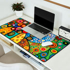 Colorful Flowers in a Green Vase Desk Mat Gallery Image 2