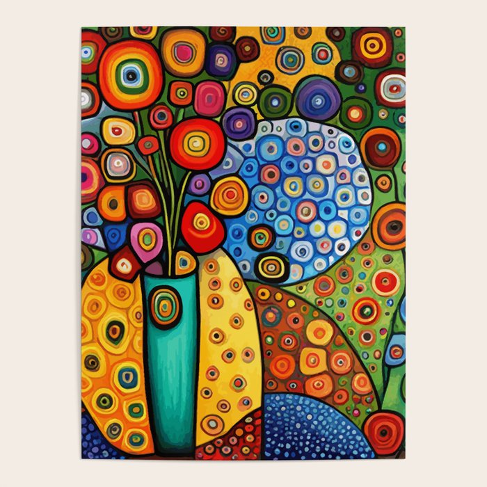 Colorful Flowers in a Green Vase Poster Gallery Image 4