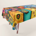 Colorful Flowers in a Green Vase Tablecloth Gallery Image 1