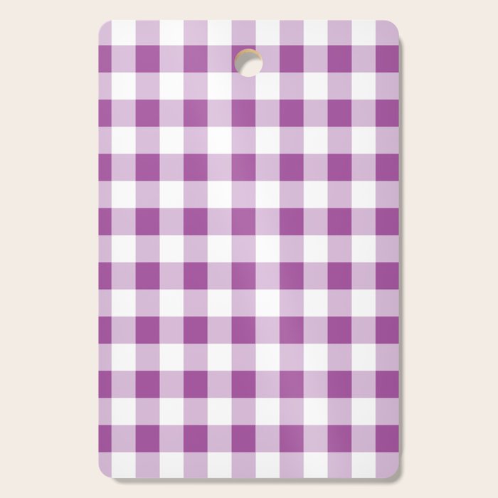 Gingham Large Lavender Amethyst White Cutting Board Gallery Image 1