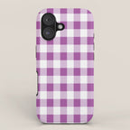 Gingham Large Lavender Amethyst White iPhone Case Gallery Image 1