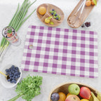 Gingham Large Lavender Amethyst White Cutting Board Gallery Image 2
