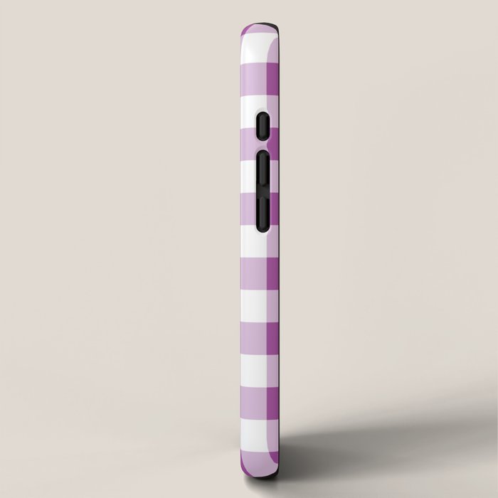 Gingham Large Lavender Amethyst White iPhone Case Gallery Image 2