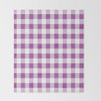 Gingham Large Lavender Amethyst White Throw Blanket Gallery Image 2
