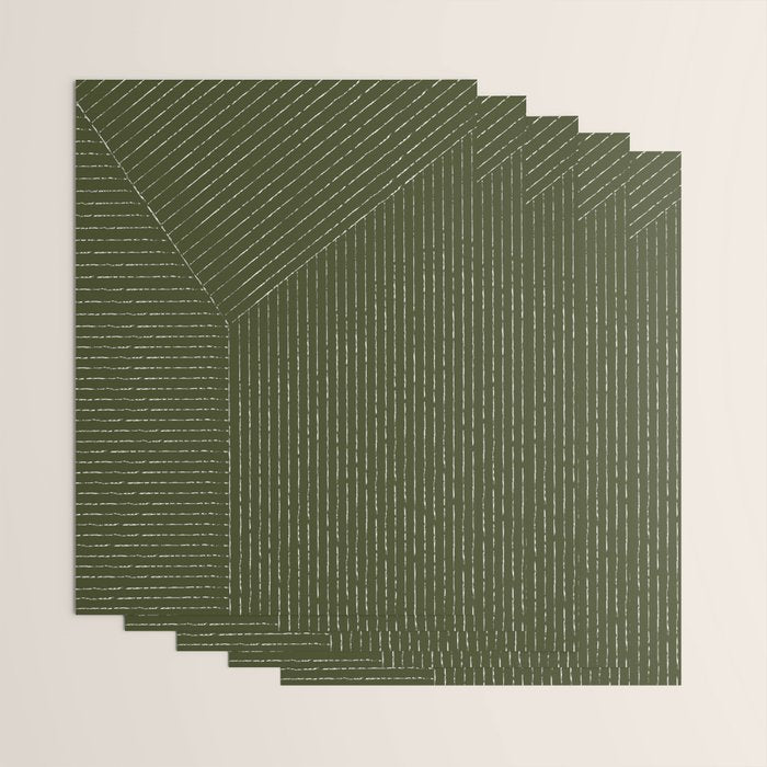 Lines (Olive Green) Wrapping Paper Gallery Image 3