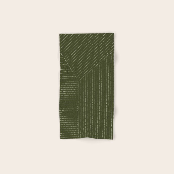 Lines (Olive Green) Bath Towel Gallery Image 1