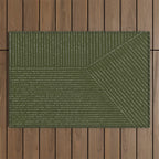 Lines (Olive Green) Outdoor Rug Gallery Image 1