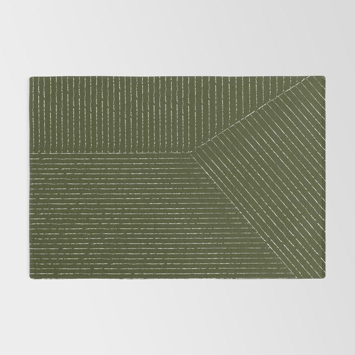 Lines (Olive Green) Rug Gallery Image 2