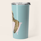 Sea Turtle in Bathtub in Blue Travel Mug Gallery Image 2