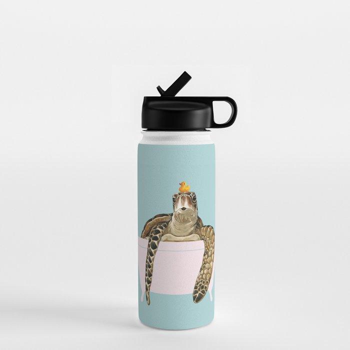 Sea Turtle in Bathtub in Blue Water Bottle Gallery Image 1
