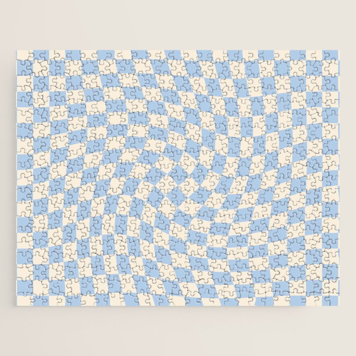 Check - Baby Blue Twist â Checkerboard Print Jigsaw Puzzle Gallery Image 1