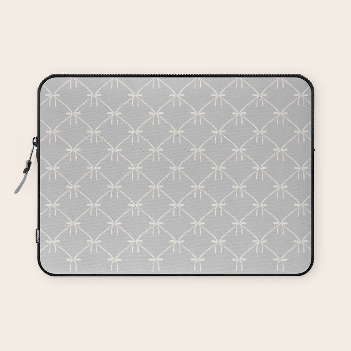 Bows & Ribbons Pattern LX Light Grey Laptop Sleeve Gallery Image 1