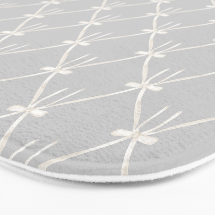 Bows & Ribbons Pattern LX Light Grey Bath Mat Gallery Image 3