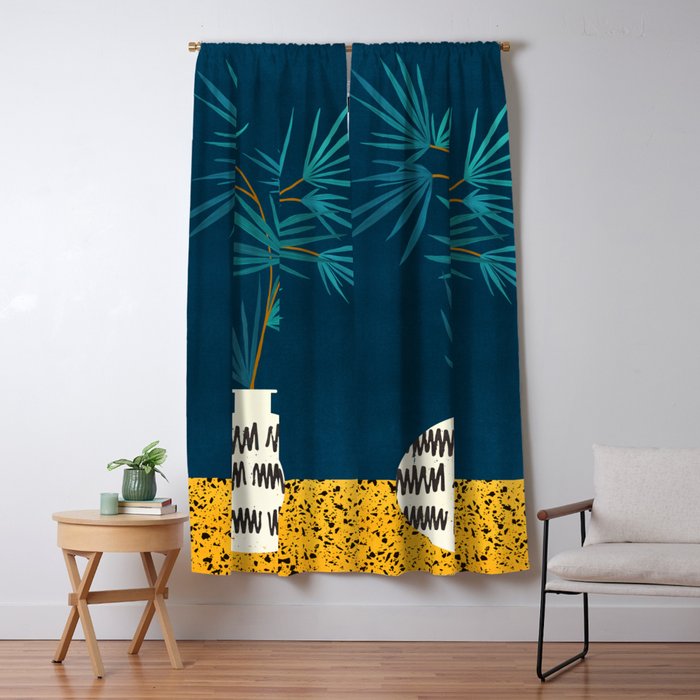 Night Palm Blues Window Curtain Gallery Image 5