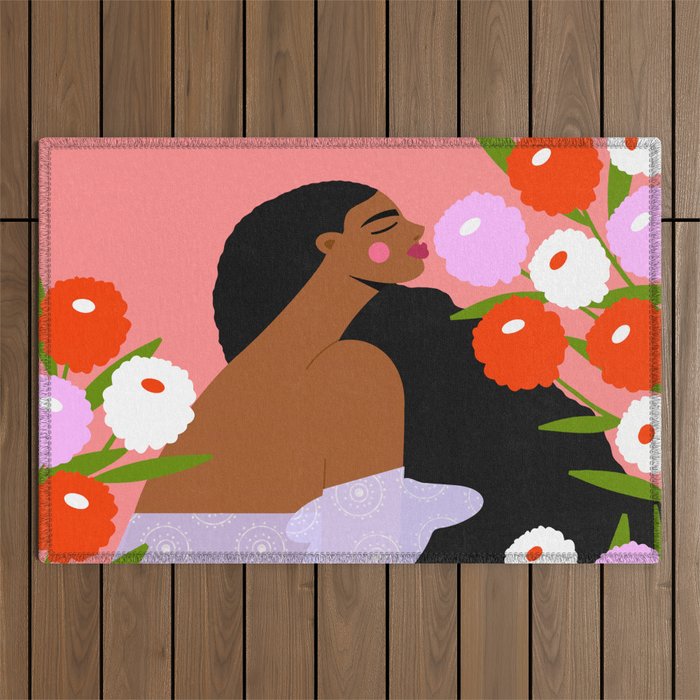 Sweet Summer Flowers Outdoor Rug Gallery Image 1