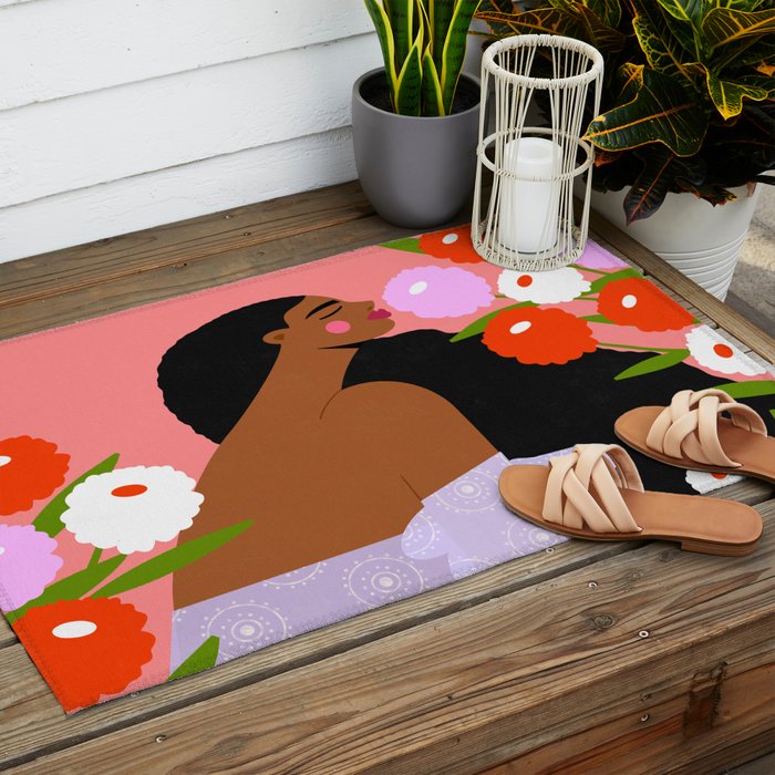 Sweet Summer Flowers Outdoor Rug Gallery Image 2