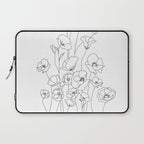 Poppy Flowers Line Art Laptop Sleeve Gallery Image 1