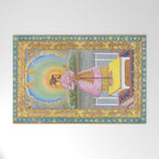 Shah Jahan on a Terrace, Holding a Pendant Set With HisAntique Indian Miniature Painted Illustration Welcome Mat Gallery Image 1