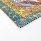Shah Jahan on a Terrace, Holding a Pendant Set With HisAntique Indian Miniature Painted Illustration Welcome Mat Gallery Image 2