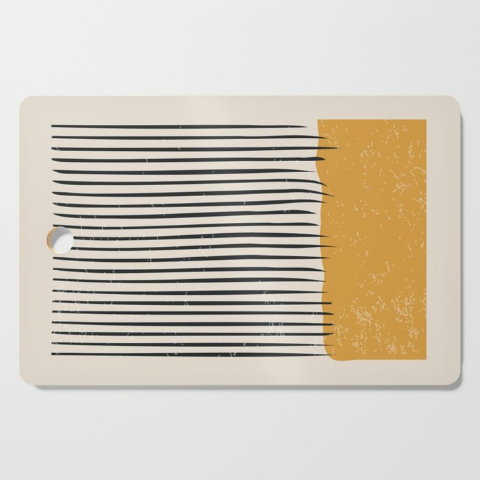 Mid Century Modern Minimalist Rothko Inspired Color Field With Lines Geometric Style Cutting Board Gallery Image 1