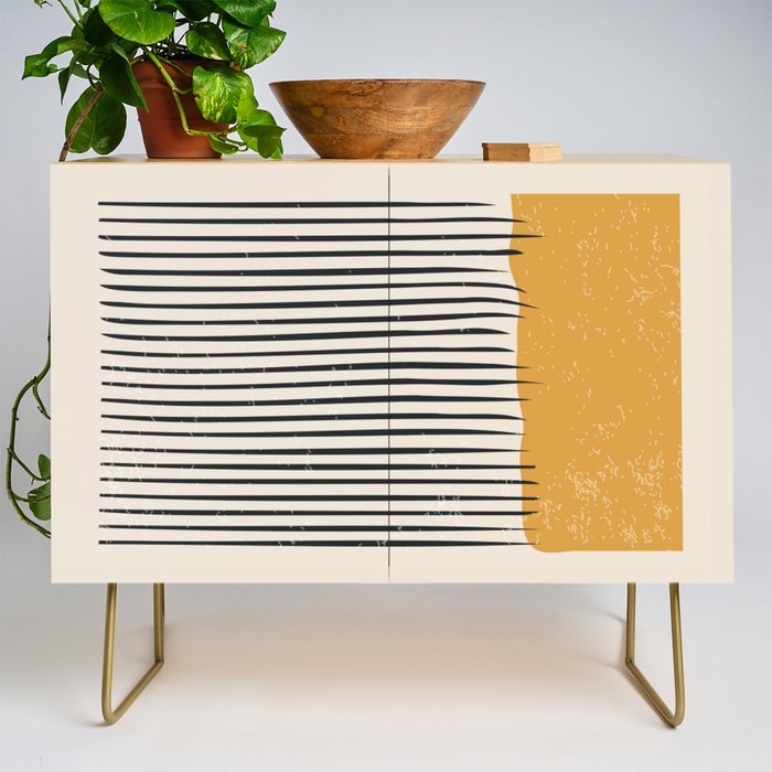 Mid Century Modern Minimalist Rothko Inspired Color Field With Lines Geometric Style Credenza Gallery Image 1