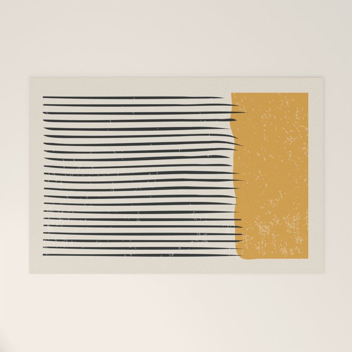 Mid Century Modern Minimalist Rothko Inspired Color Field With Lines Geometric Style Welcome Mat Gallery Image 1