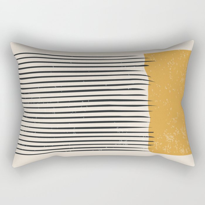Mid Century Modern Minimalist Rothko Inspired Color Field With Lines Geometric Style Rectangular Pillow Gallery Image 2