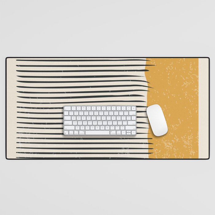 Mid Century Modern Minimalist Rothko Inspired Color Field With Lines Geometric Style Desk Mat Gallery Image 1