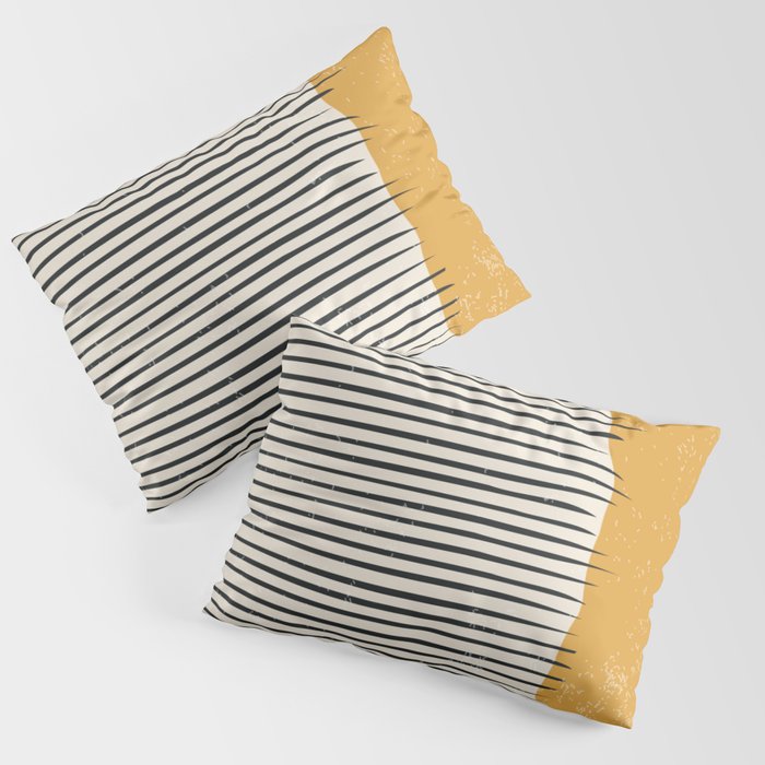 Mid Century Modern Minimalist Rothko Inspired Color Field With Lines Geometric Style Pillow Sham Gallery Image 1