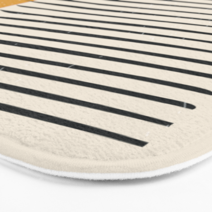Mid Century Modern Minimalist Rothko Inspired Color Field With Lines Geometric Style Bath Mat Gallery Image 3