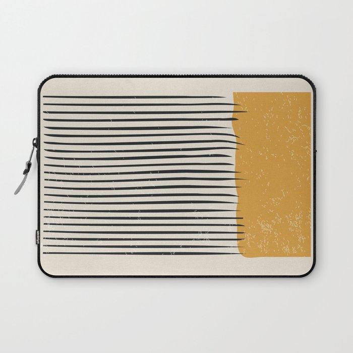 Mid Century Modern Minimalist Rothko Inspired Color Field With Lines Geometric Style Laptop Sleeve Gallery Image 1