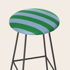Bold Vertical Stripes in Green and Light Blue Stool Gallery Image 2