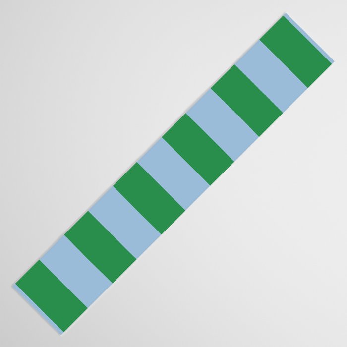 Bold Vertical Stripes in Green and Light Blue Table Runner Gallery Image 3
